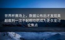 世界杯赛场上，数据公布后才发现英超裁判一次不起眼吹罚成为更衣室讨论焦点