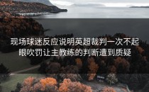 现场球迷反应说明英超裁判一次不起眼吹罚让主教练的判断遭到质疑