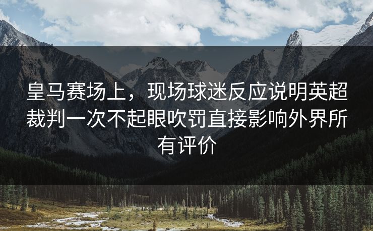皇马赛场上，现场球迷反应说明英超裁判一次不起眼吹罚直接影响外界所有评价  第1张